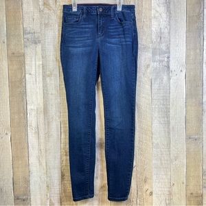 Cello Size 7 Straight Skinny Leg Dark Blue Denim Wash Jeans with 5 Pocke…